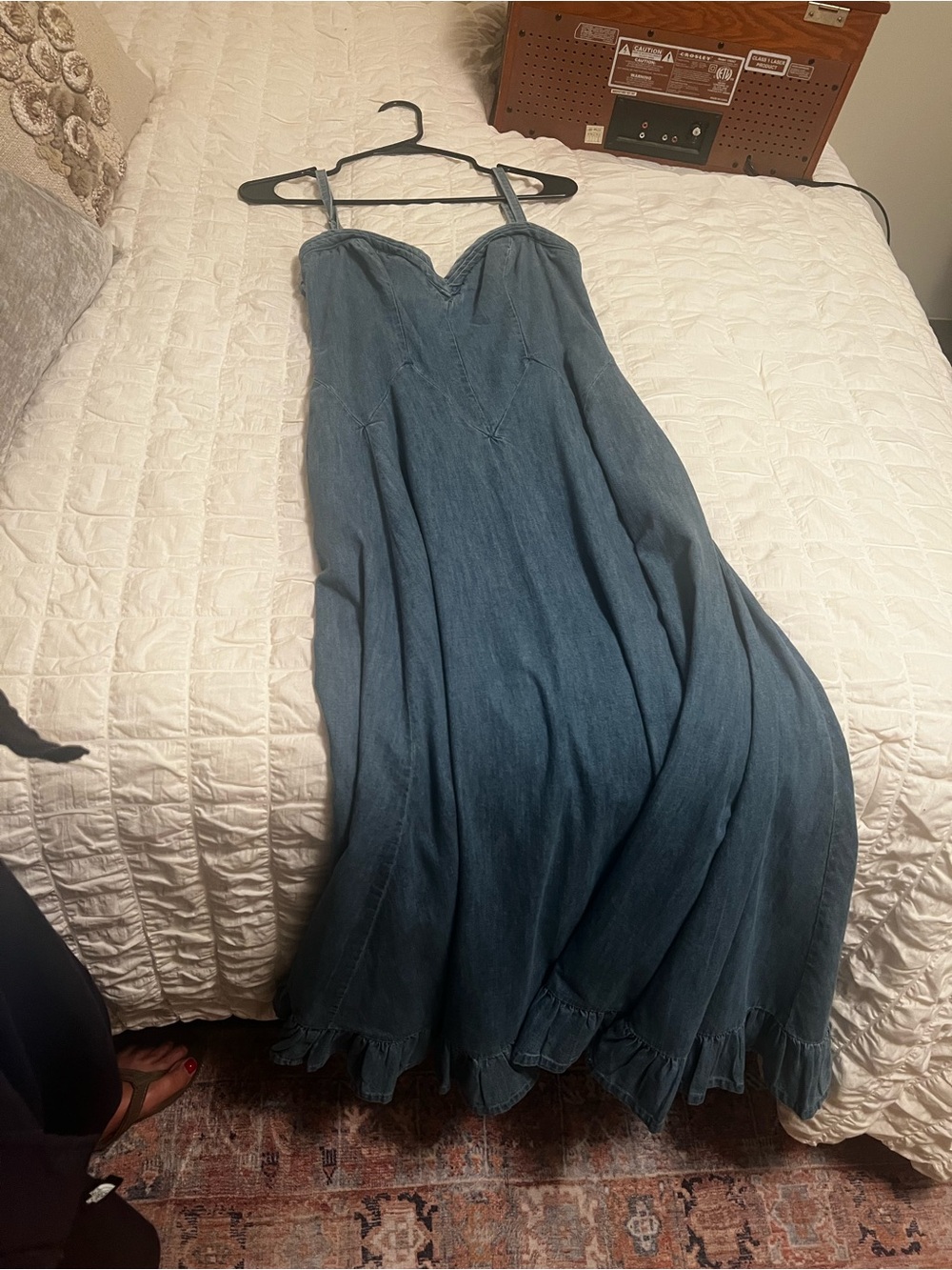 Free People Soft Blue Denim Spaghetti Strap Maxi Dress - Picture 2 of 7